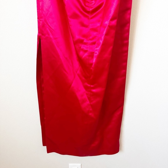 Jessica McClintock Gunne Sax Red Satin Strapless Dress - Picture 8 of 10